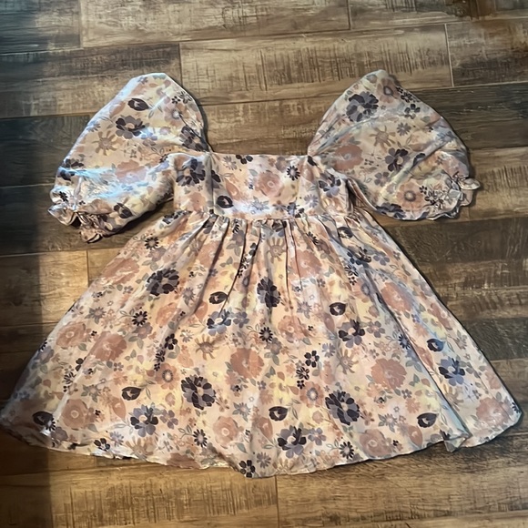 STORIA purple/ pink floral baby doll dress- medium - Picture 3 of 4